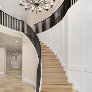 custom millwork and cabinets - entry stair