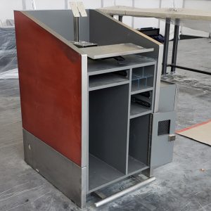metal fabricated airport kiosk