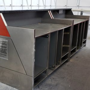 metal fabricated airport kiosk